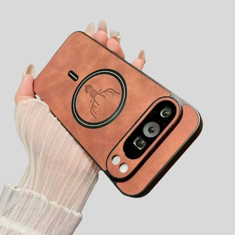 Leather Deer Pattern Google Pixel Wireless Charging Case