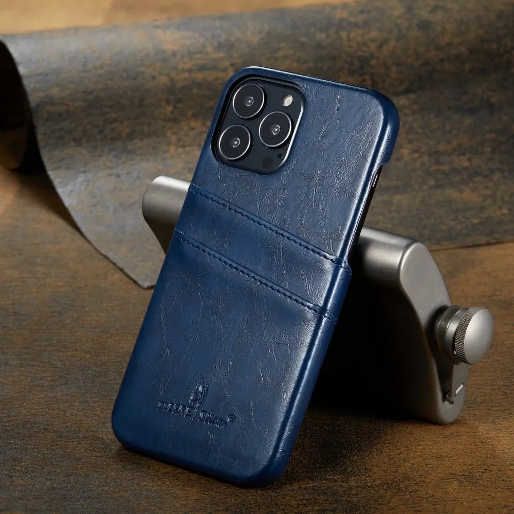 Leather Cardholder iPhone 13/12/11/X Back Cover Case
