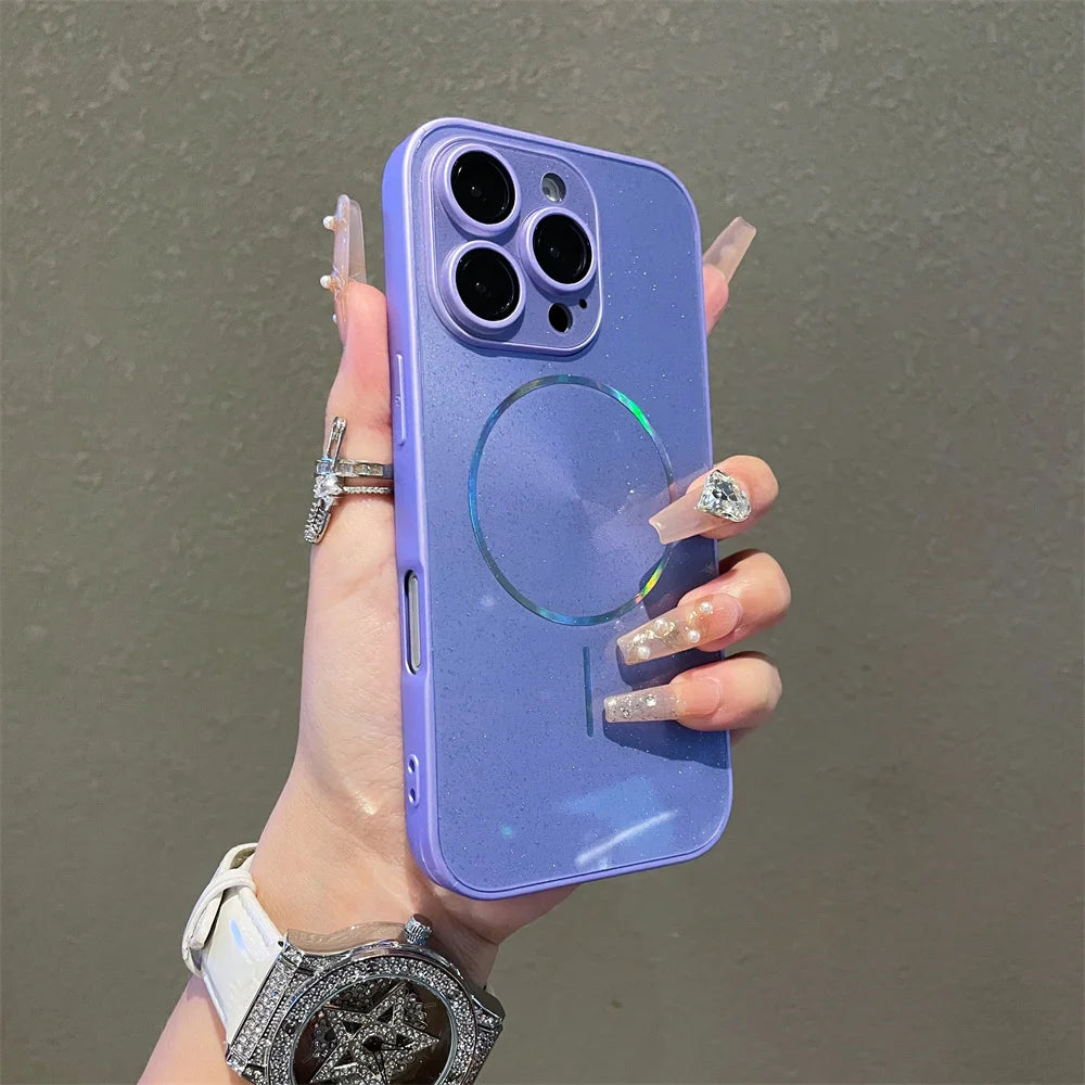 Magsafe iPhone Case | Luxry Glitter Aurora Glossy Cover