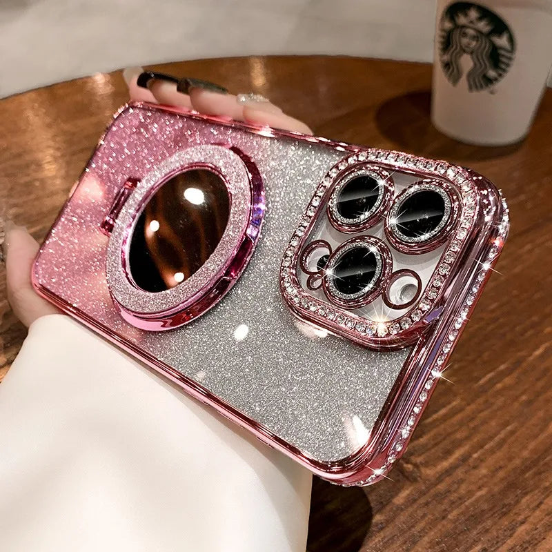 Diamond Glitter Mirror iPhone 16/15 Magsafe Clear Case