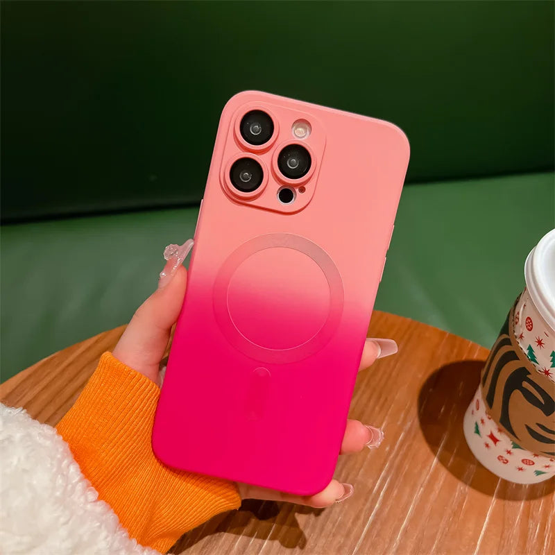 Shockproof iPhone MagSafe Gradient Silicone Case
