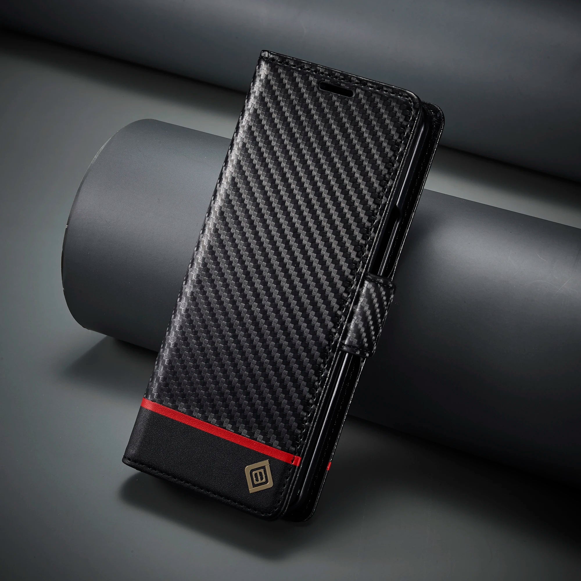 Carbon Fiber Samsung Z Fold Magnetic Flip Cover Wallet Case - Styleeo