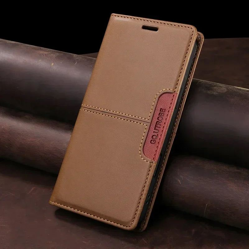 RFID Leather iPhone Magnetic Flip Cover Wallet Case