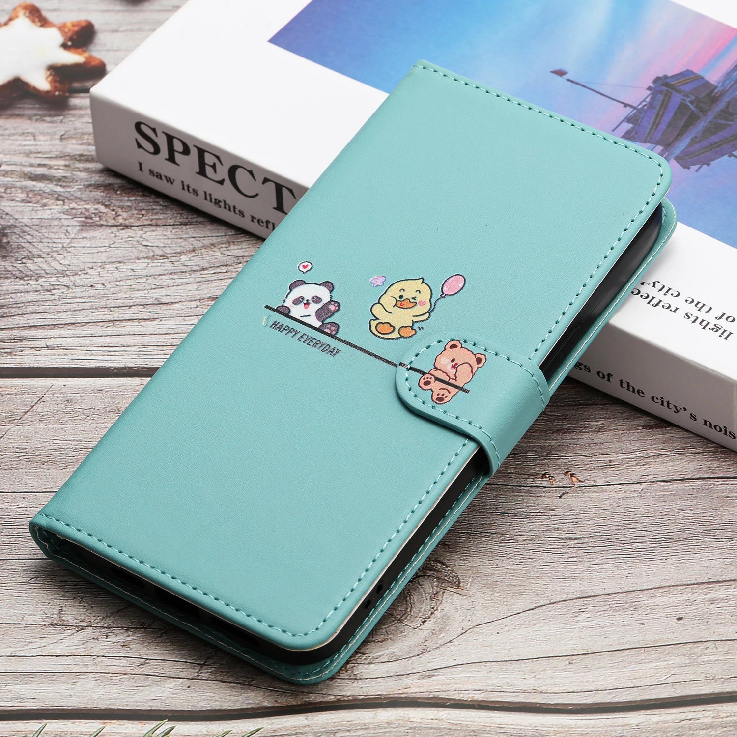 Animal Print Leather iPhone Magnetic Flip Wallet Case