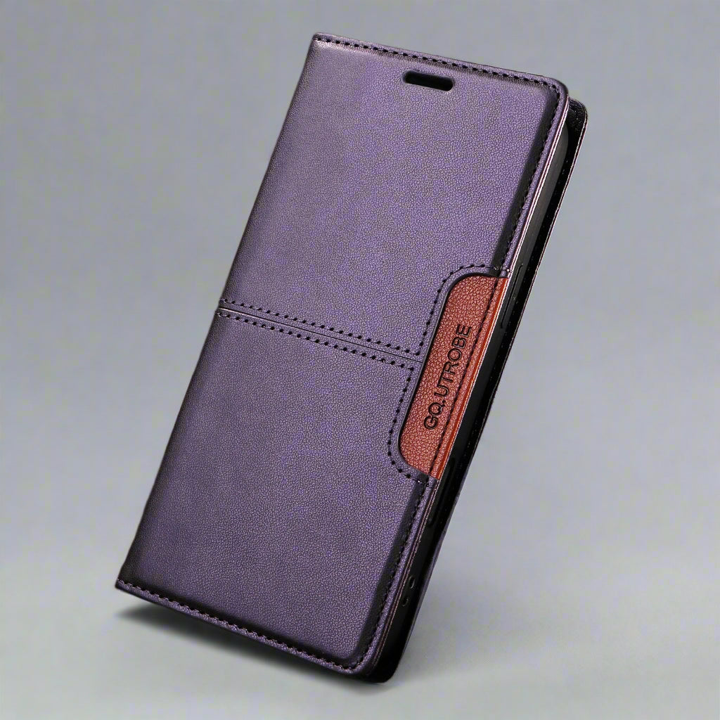 RFID Leather Samsung Magnetic Flip Wallet Case