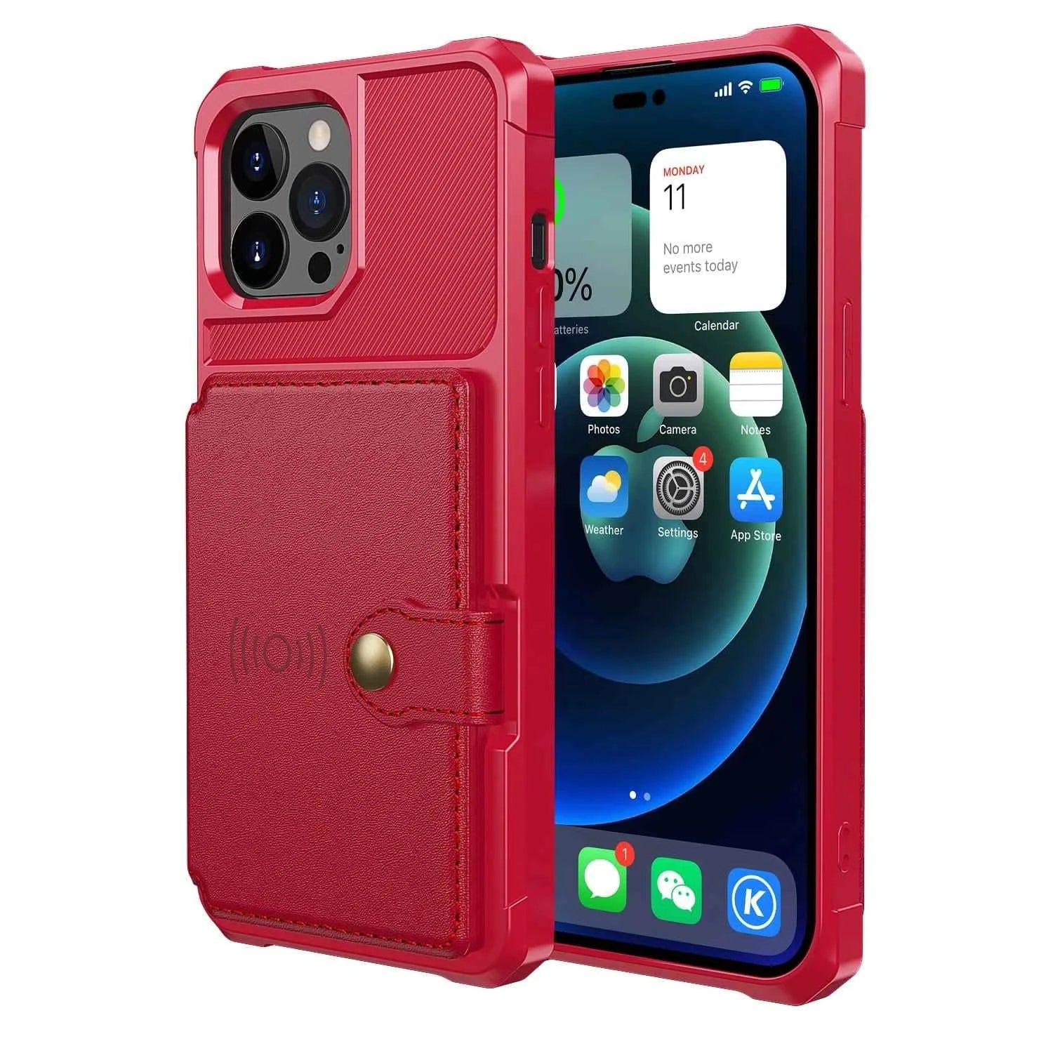 Leather Magnetic Flip iPhone Shockproof Cardholder Case