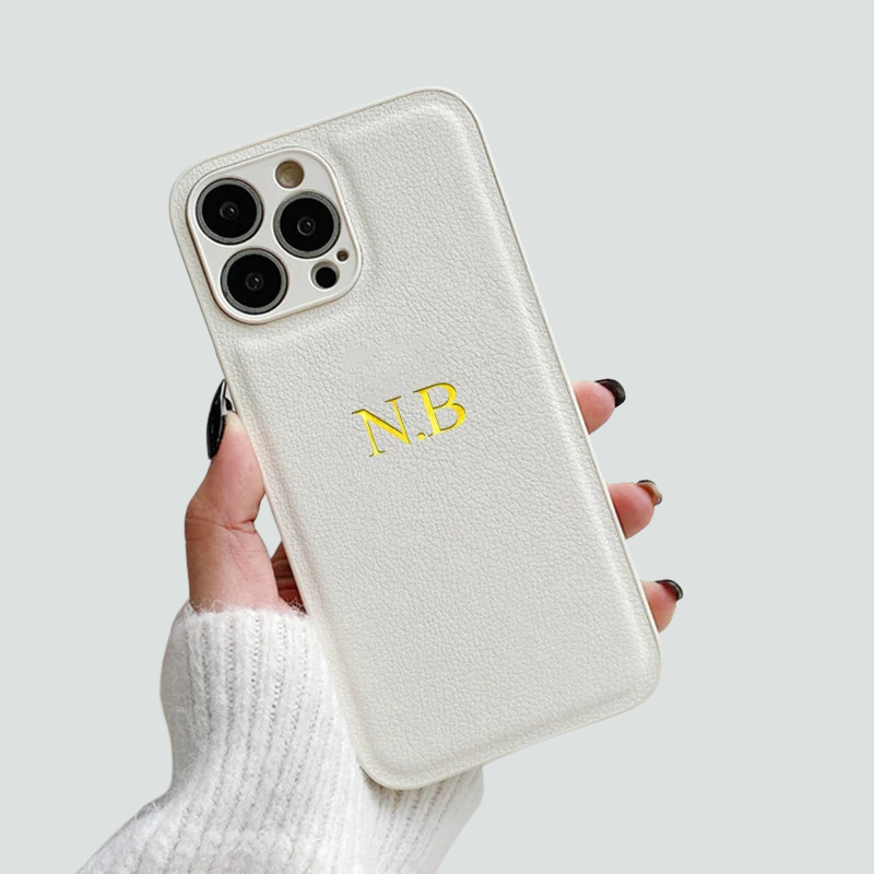 Personalised Custom Name Initial iPhone Leather Case