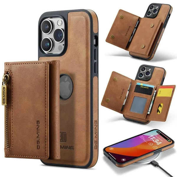 Leather iPhone Wallet Case | 2 In 1 Detachable Wallet Magnetic Cardholder
