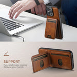 2 In 1 Magnetic Detachable iPhone Leather Wallet Case