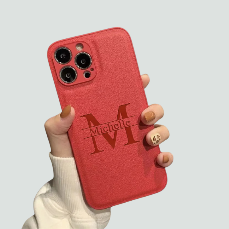 Personalised iPhone Case Laser Engraving Leather Cover - Styleeo