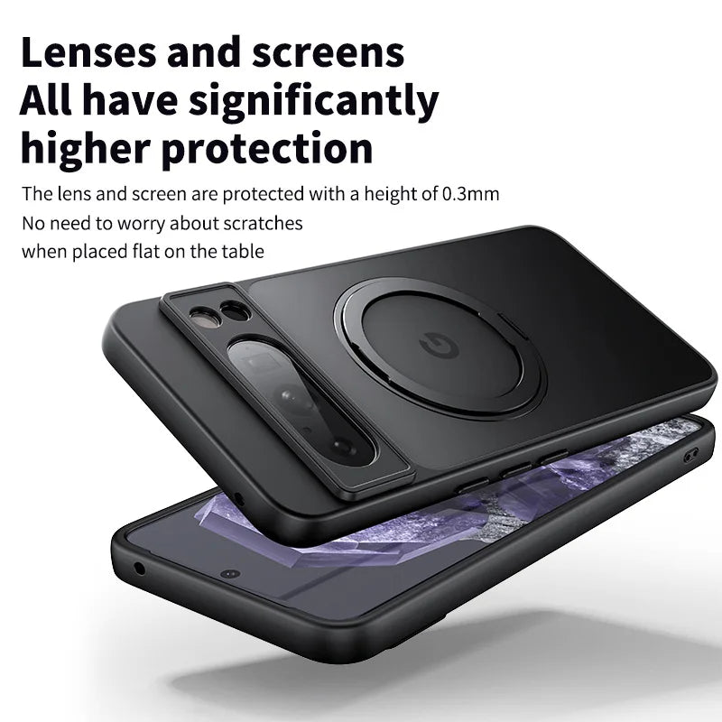 Google Pixel Mattee Wireless Charging Case With Kickstand Ringholder - Styleeo