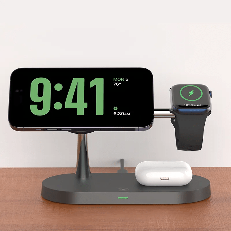 3 In 1 Wireless Charging Station | Magnetic Charging Stand With Night Light