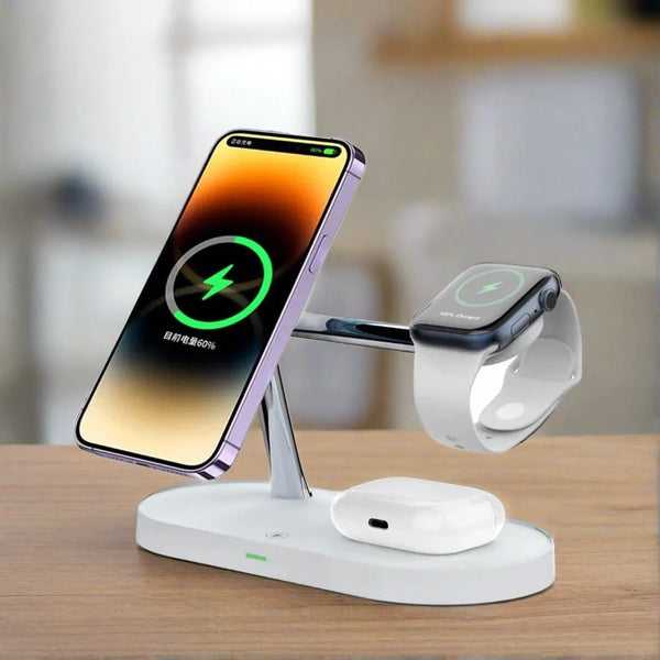 3 In 1 Wireless Charging Station | Magnetic Charging Stand With Night Light