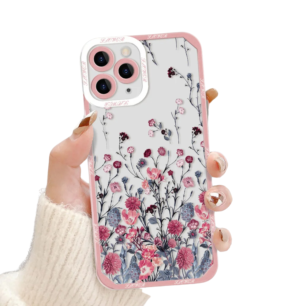 Flower Pattern iPhone Clear Protective Case