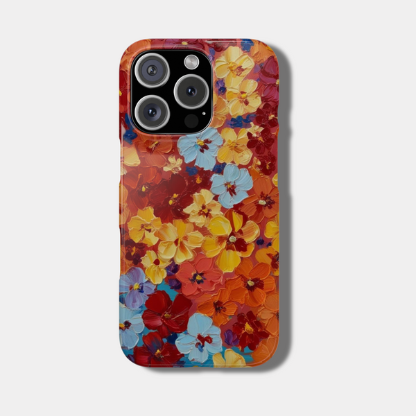 Custom Print Vibrant Floral iPhone Slim Protective Case