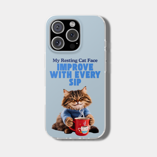 Custom Print Funny Cat and Coffee iPhone Cases