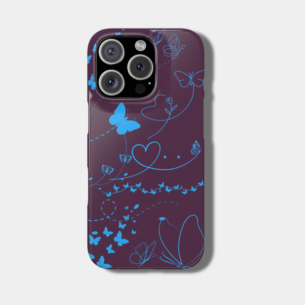 Custom Print Butterflies and Hearts Slim iPhone Case