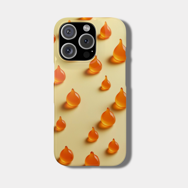 Custom Print Vibrant Orange Drops Slim iPhone Case