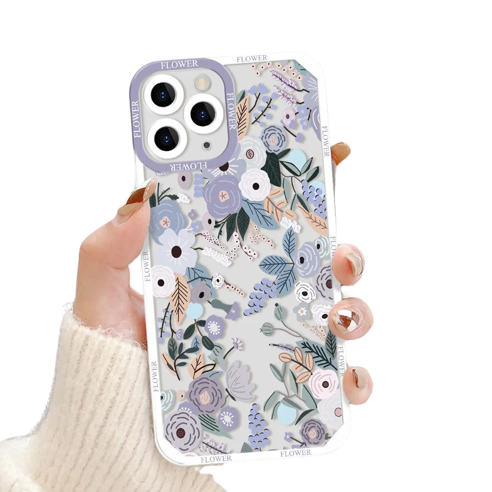 Flower Pattern iPhone Clear Protective Case