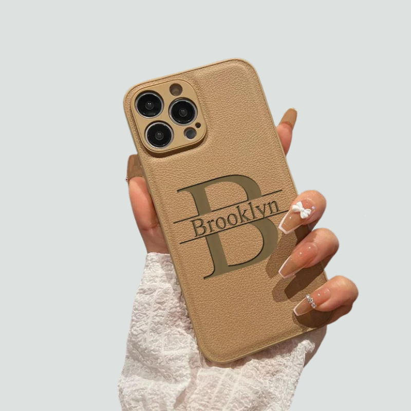 Laser Engraving Personalised iPhone Leather Case - Styleeo