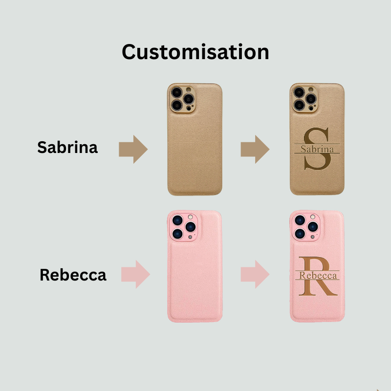 Personalised iPhone Case Laser Engraving Leather Cover - Styleeo