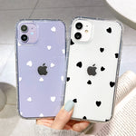 Printed Heart Pattern iPhone Shockproof Clear Case