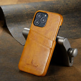 Leather iPhone 16/15/14 Back Cover Cardholder Case