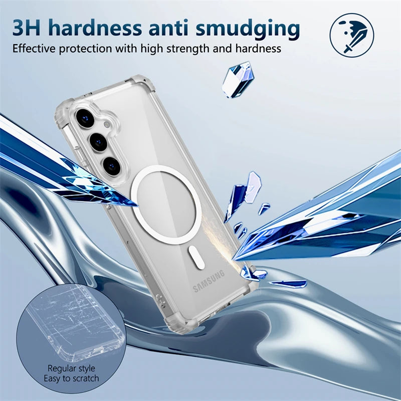 Shockproof Samsung Galaxy Wireless Charging Clear Case - Styleeo