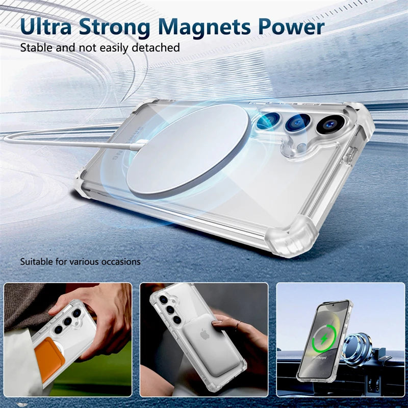 Shockproof Samsung Galaxy Wireless Charging Clear Case - Styleeo