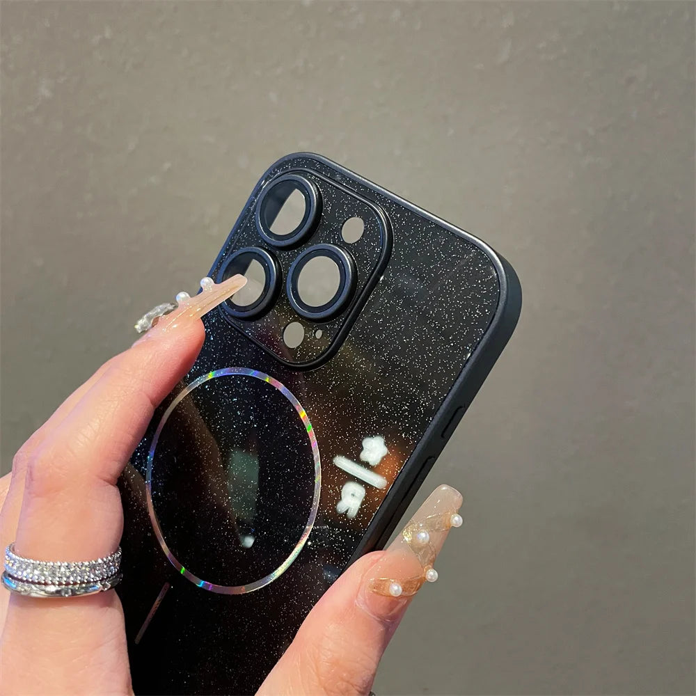 Magsafe iPhone Case | Luxry Glitter Aurora Glossy Cover - Styleeo
