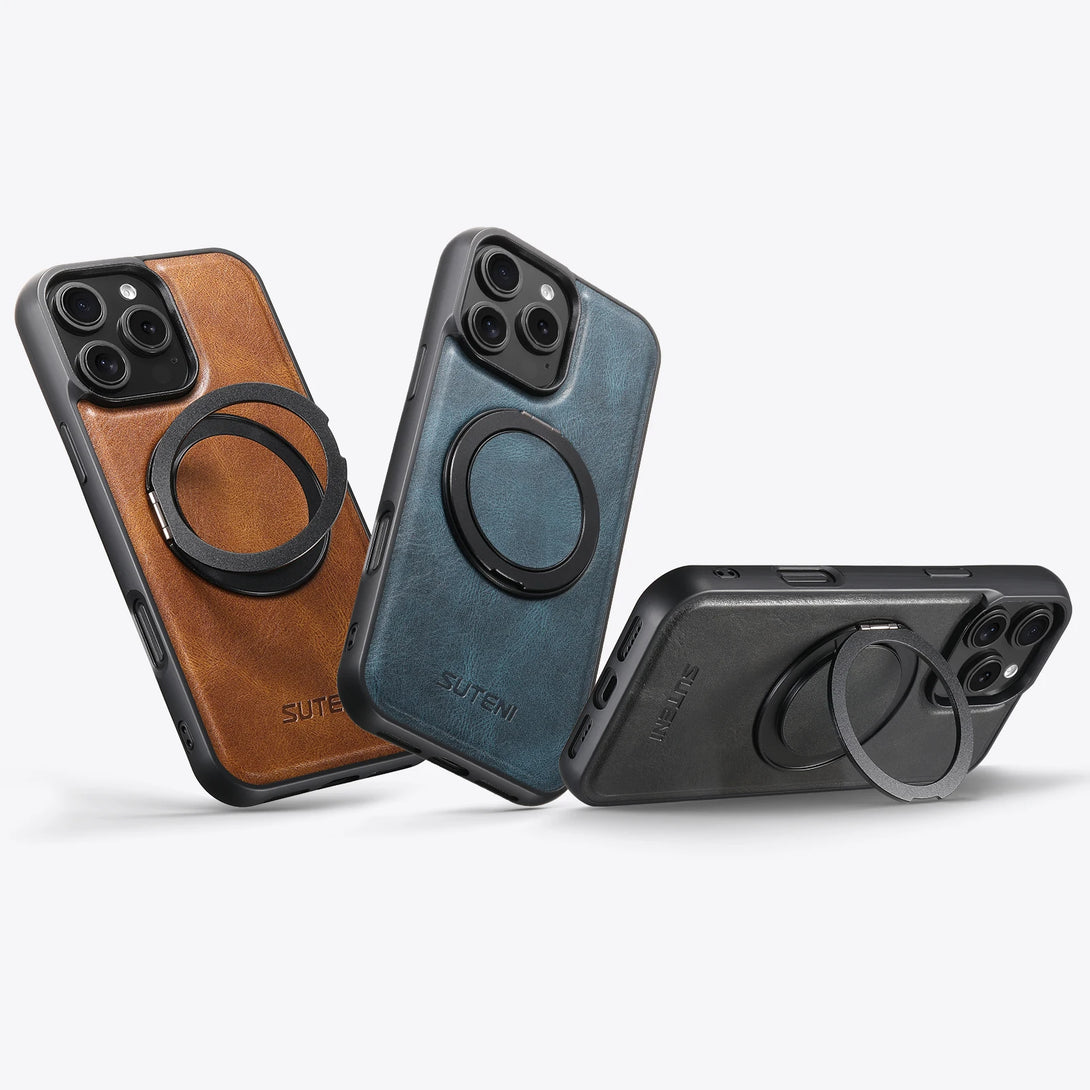 Leather iPhone Case MagSafe Ringholder Cover - Styleeo