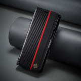 Carbon Fiber Samsung Z Fold Magnetic Flip Cover Wallet Case