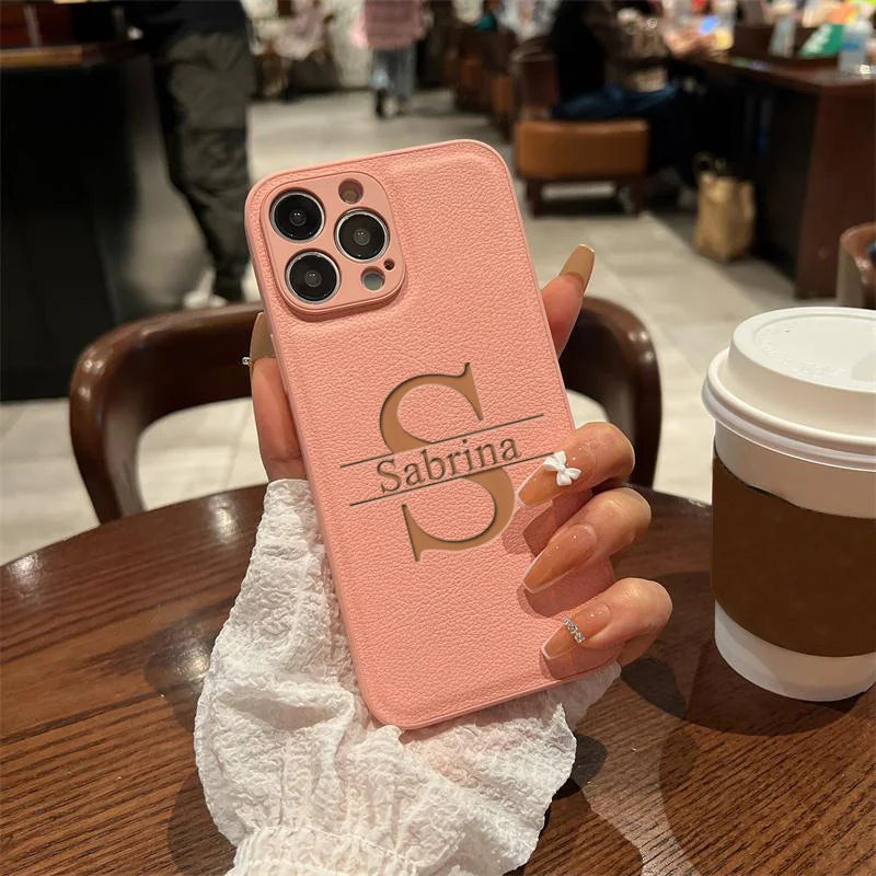 Personalised Laser Engraving iPhone Leather Case