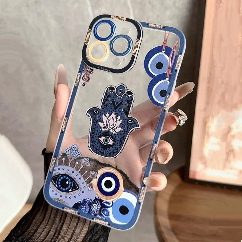 Octopus Eye Pattern iPhone Shockproof Protective Clear Case