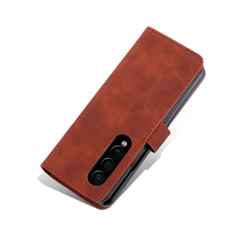 Leather Flip Cover Samsung Z Fold Magnetic Wallet Case