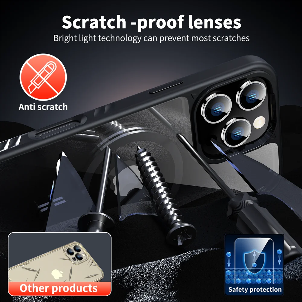 iPhone MagSafe Clear Case | Luxury Acrylic Shockproof Cover - Styleeo