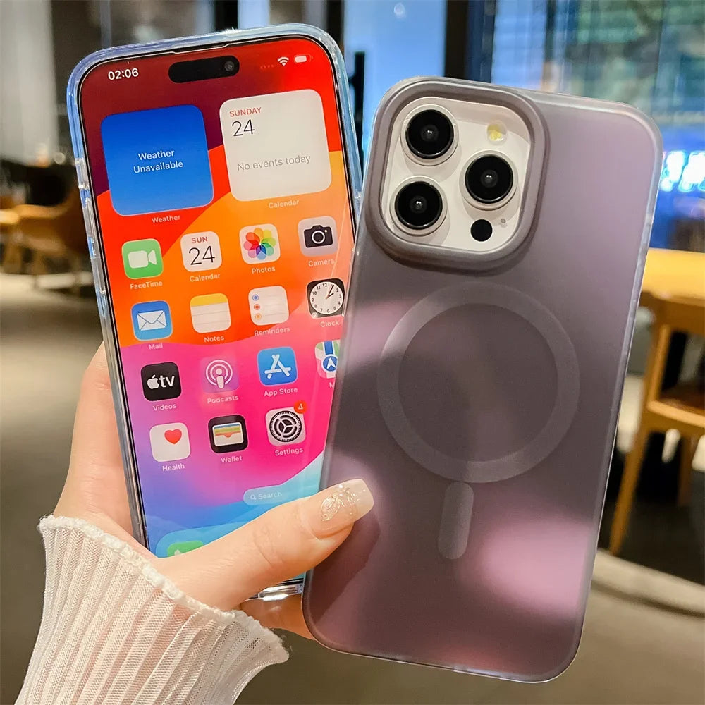 MagSafe iPhone Case | Gradient Matte Shockproof Cover - Styleeo