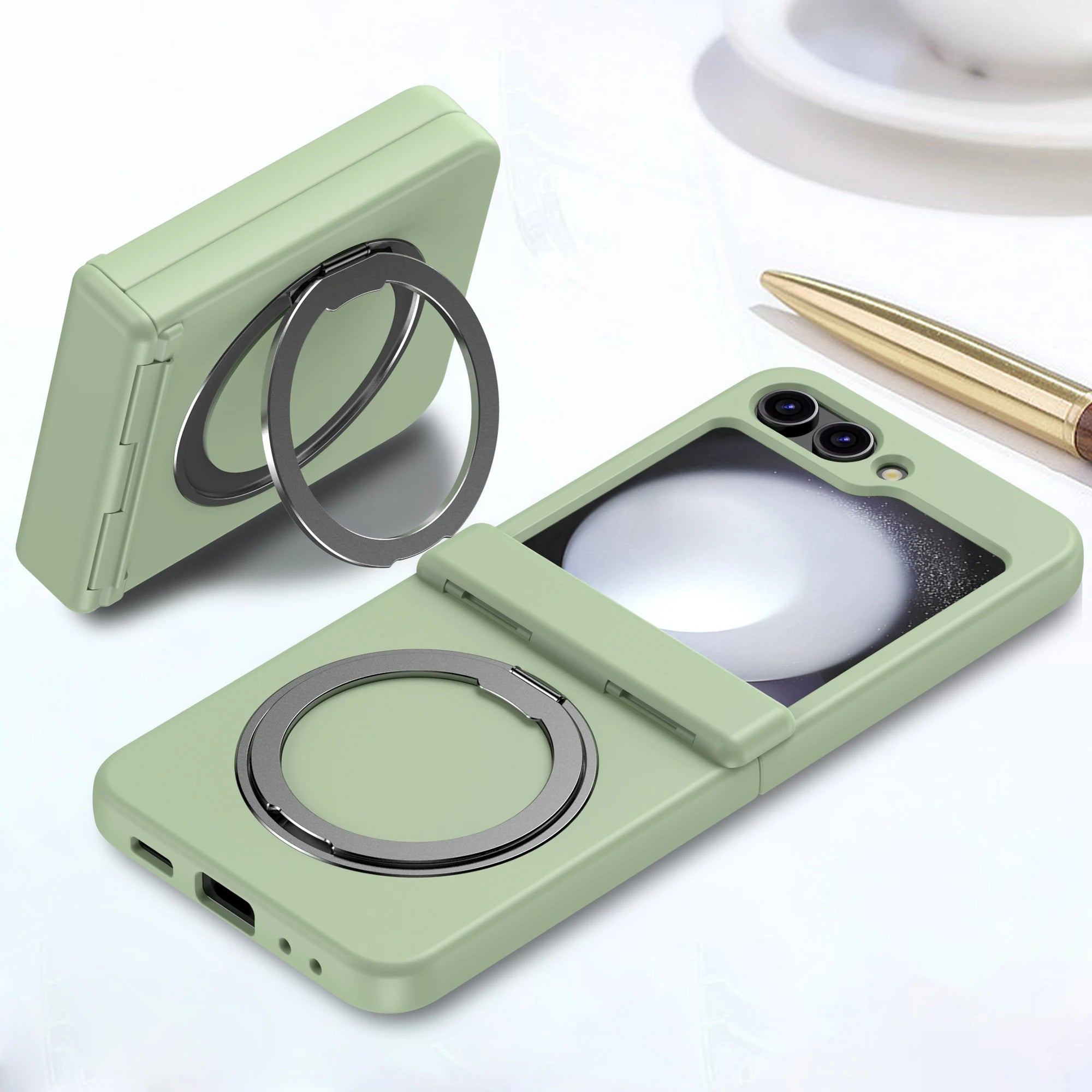 Wireless Charging Samsung Z Flip 6/5/4/3 Cases | 360° Rotating Ring Holder