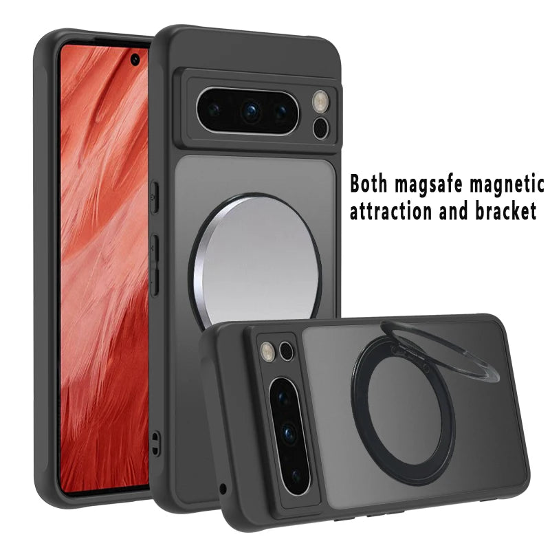 Google Pixel Mattee Wireless Charging Case With Kickstand Ringholder - Styleeo