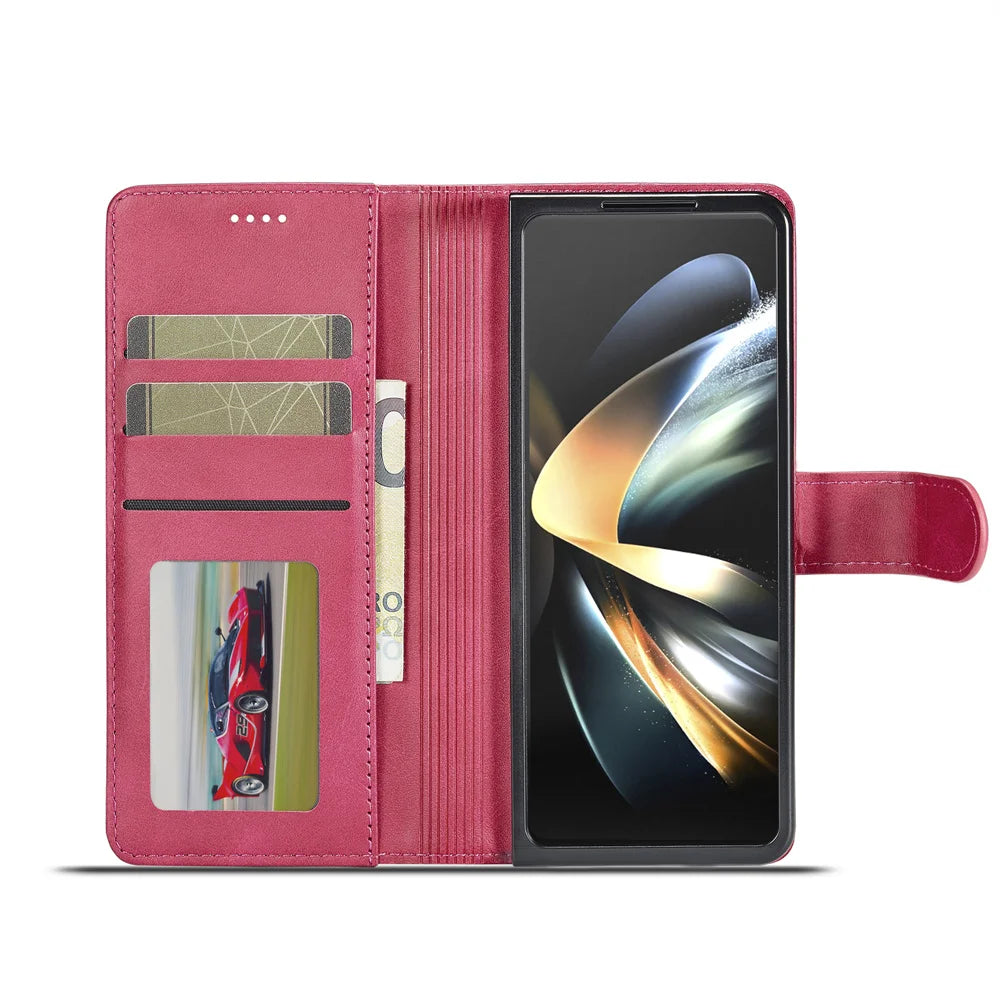 Magnetic Leather Samsung Z Fold Flip Cover Wallet Case