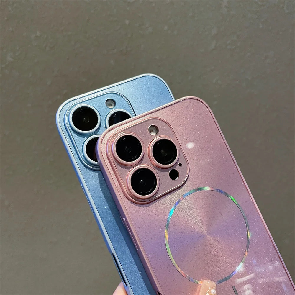 Magsafe iPhone Case | Luxry Glitter Aurora Glossy Cover - Styleeo