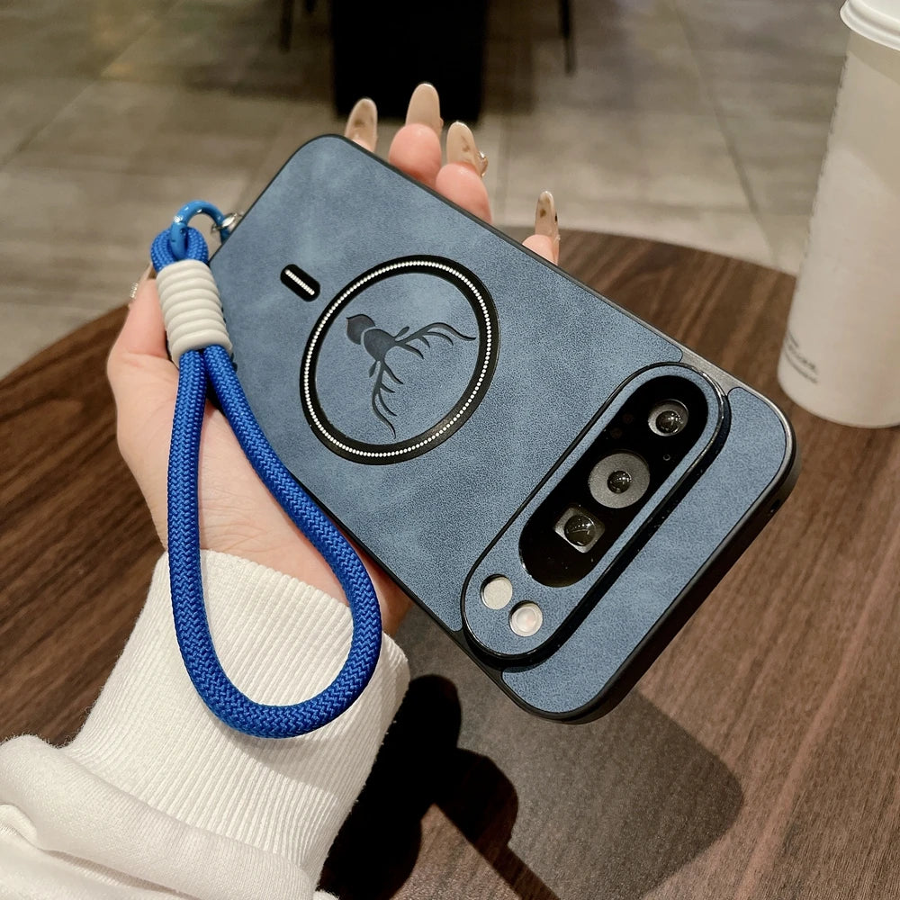 Leather Deer Pattern Google Pixel Wireless Charging Case