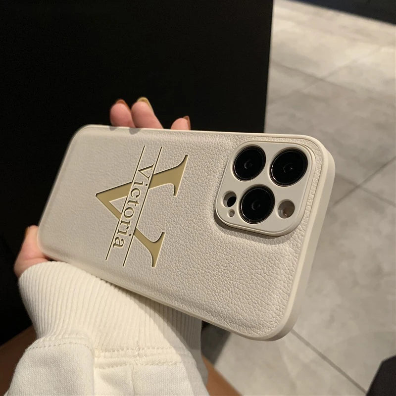 Laser Engraving Personalised iPhone Leather Case - Styleeo