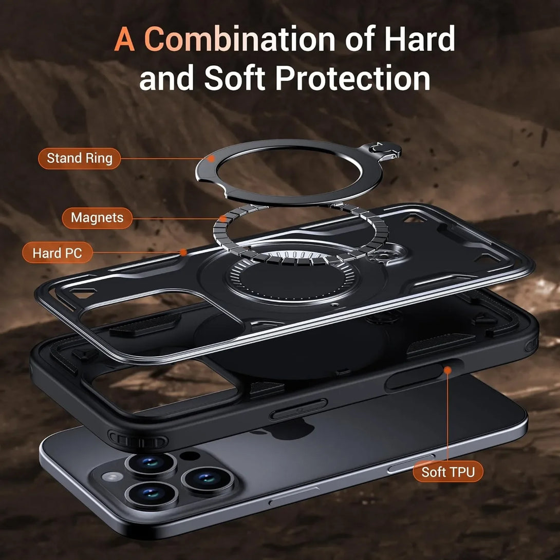 iPhone MagSafe Shockproof Ring Holder Case - Styleeo