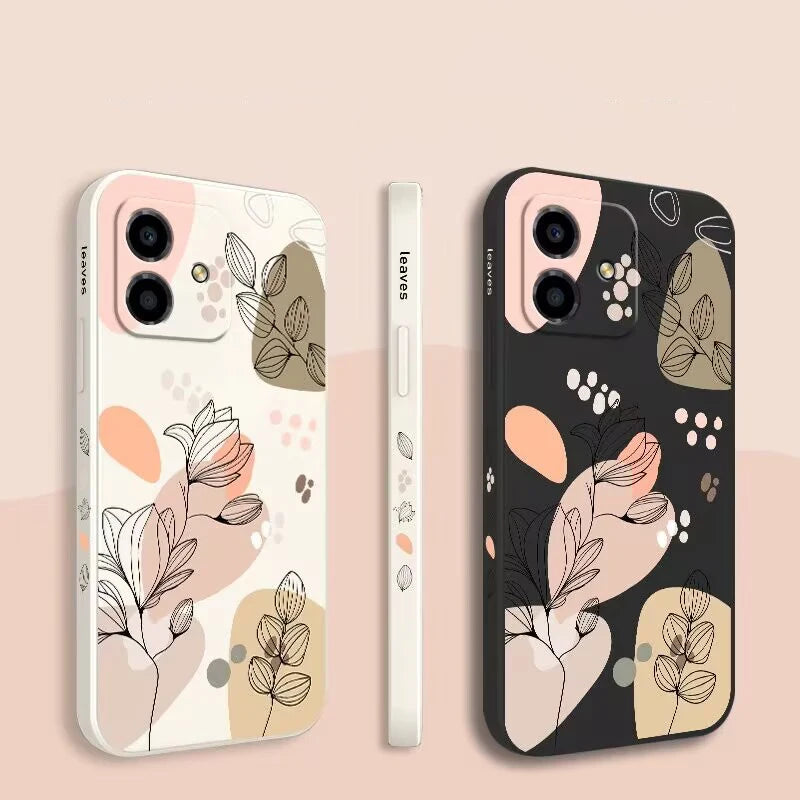 Floral Print Silicone iPhone Shockproof Case