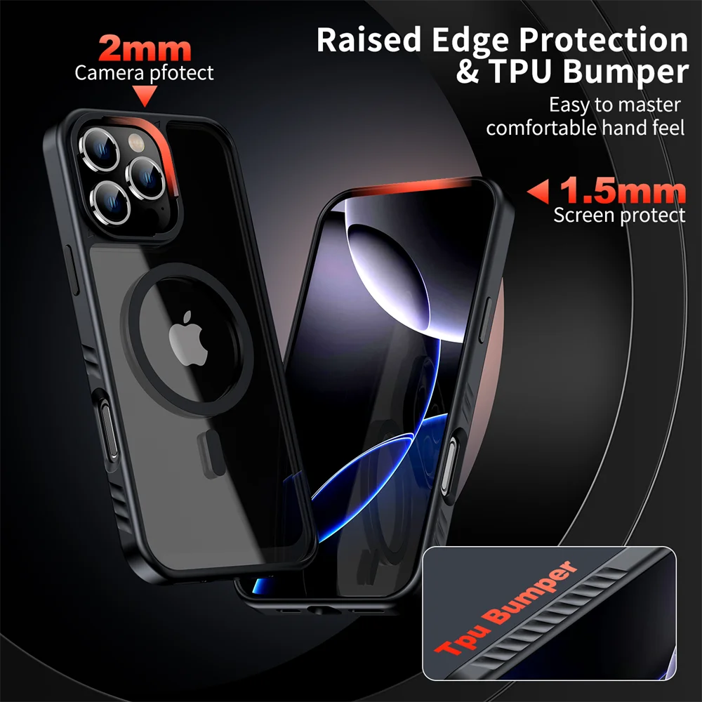 iPhone MagSafe Clear Case | Luxury Acrylic Shockproof Cover - Styleeo