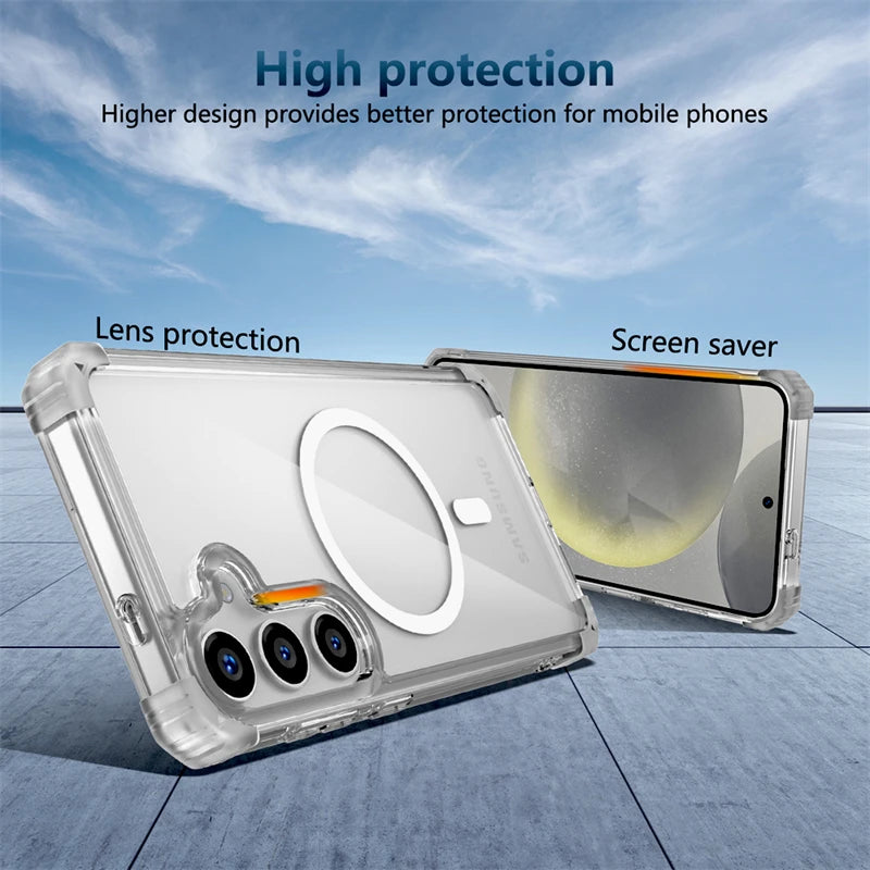 Shockproof Samsung Galaxy Wireless Charging Clear Case - Styleeo