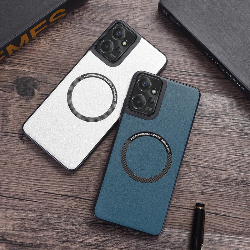 Leather Motorola Moto G Magnetic Wireless Charging Case