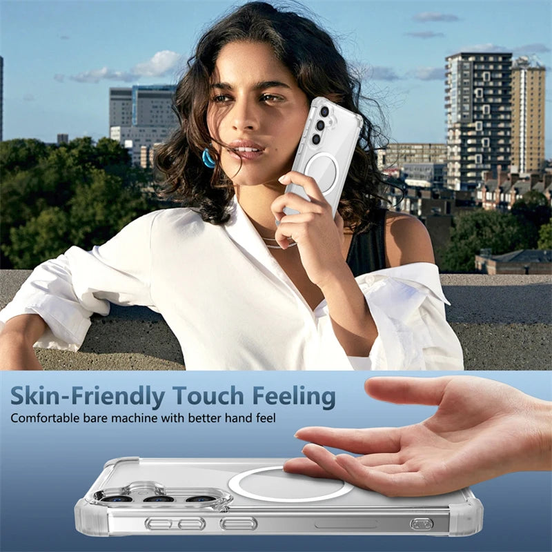 Shockproof Samsung Galaxy Wireless Charging Clear Case - Styleeo
