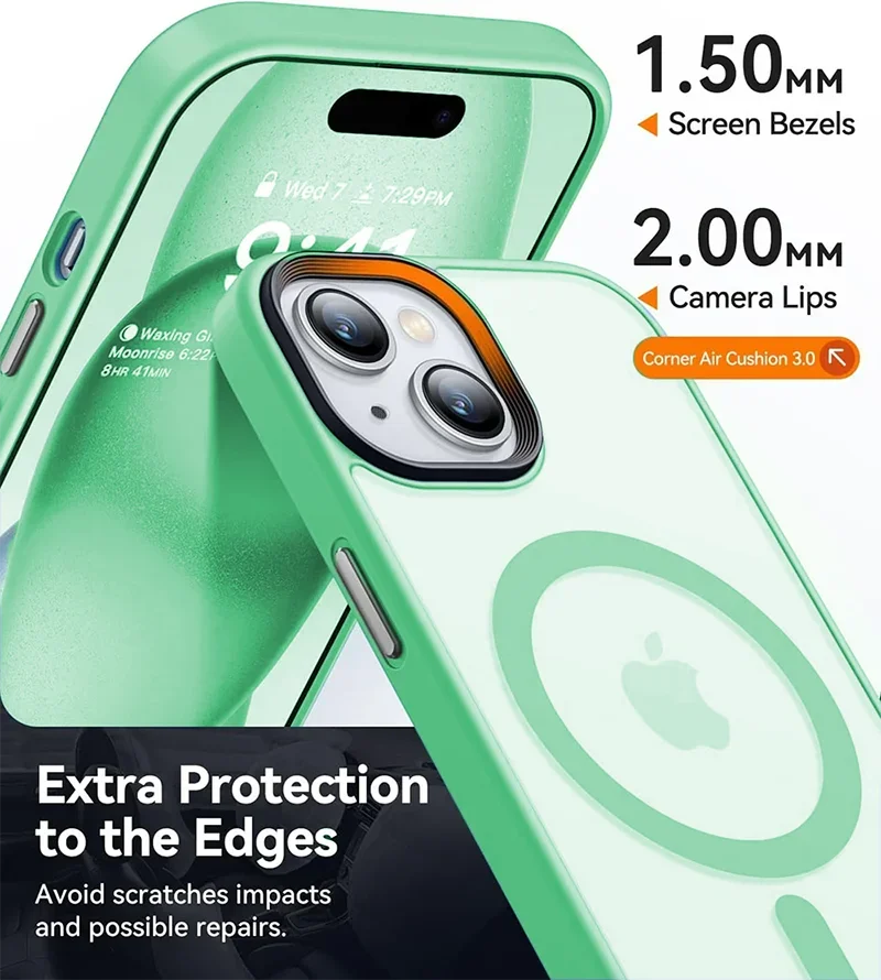 iPhone MagSafe Case | Shockproof Hybrid Matte Magnetic Cover - Styleeo